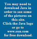 You may need to 
download Java in 
order to see some 
of the pictures on 
this site.
Click the Java logo 
or go to 
www.sun.com 
for free download.